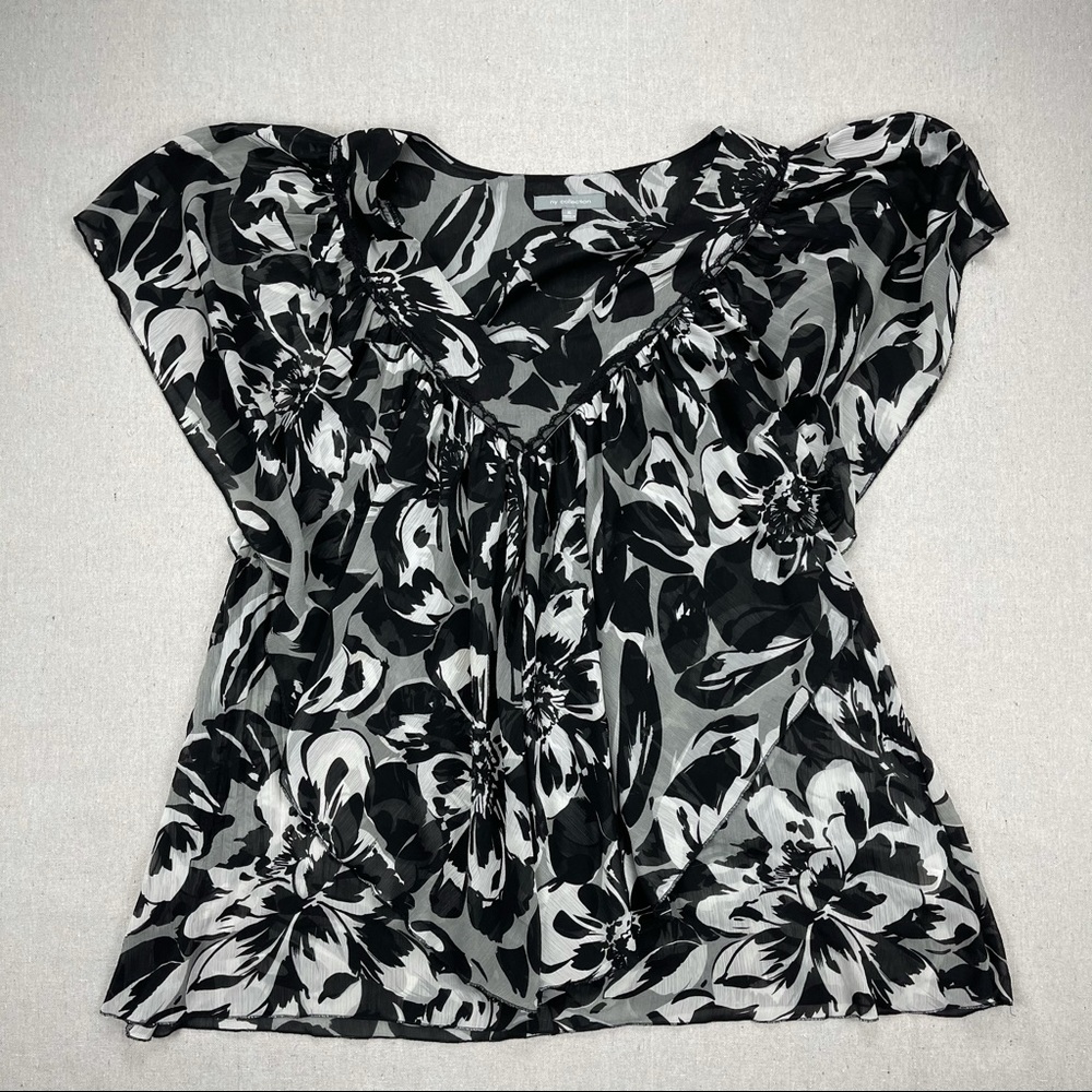 NY Collection Black And White Women's Top